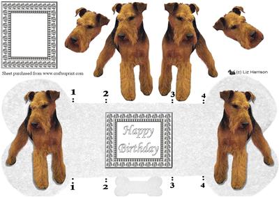 Welsh Terrier Bone Shaped Card