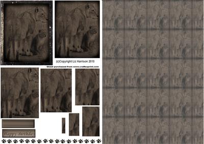 Lioness & Cub Vintage Style Pyramid with Background
