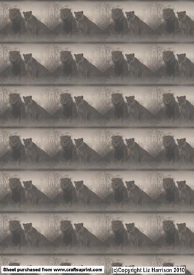 Lion & Lioness Vintage Style Background