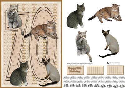 Cats 70th 3D Decoupage