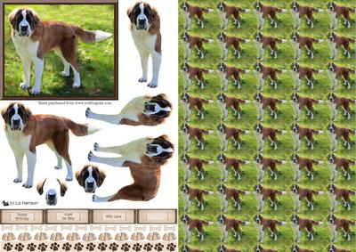 St Bernard 3D Decoupage with Background