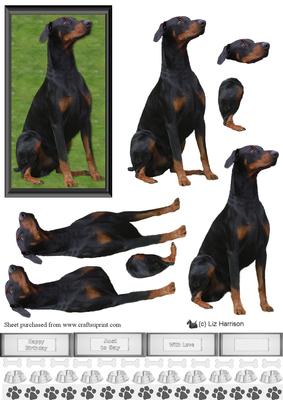 Doberman Pinscher 3D Decoupage