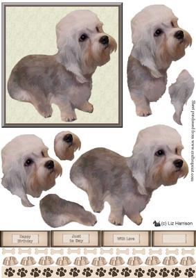 Dandie Dinmont 3 Terrier 3D Decoupage