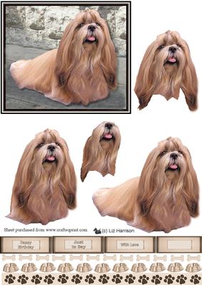 Shih Tzu Scene 3D Decoupage