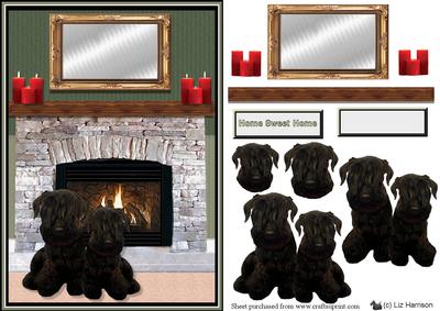 Cesky Terrier Fireplace Scene