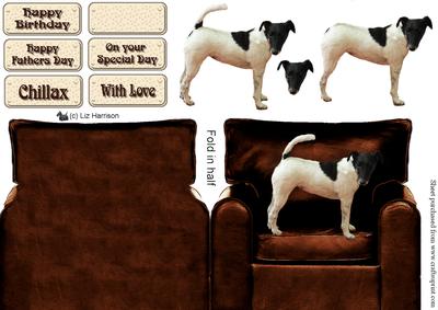 Fox Terrier,smooth,in an Arm Chair