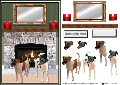 Fox Terrier,smooth, Fire Place Scene