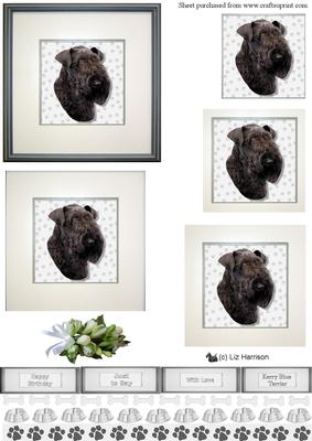 Kerry Blue Terrier Portrait Pyramid