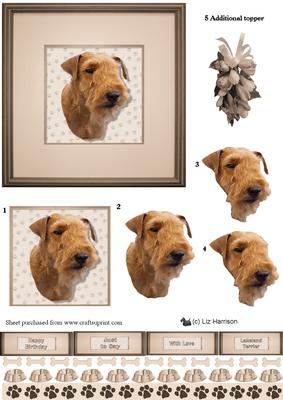 Lakeland Terrier Portrait 3D Decoupage