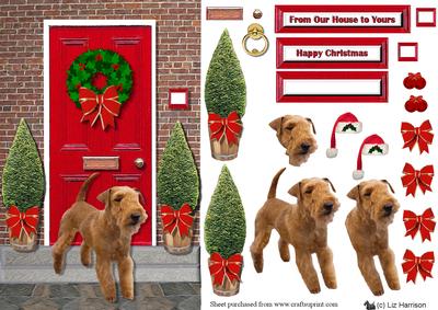 Lakeland Terrier Christmas Door Step