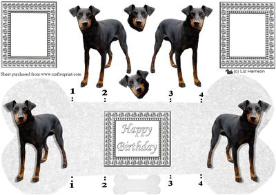 Manchester Terrier Bone Shaped Card