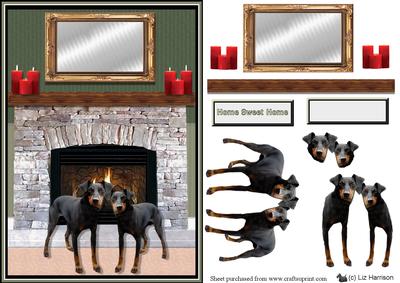 Manchester Terrier Fireplace Scene