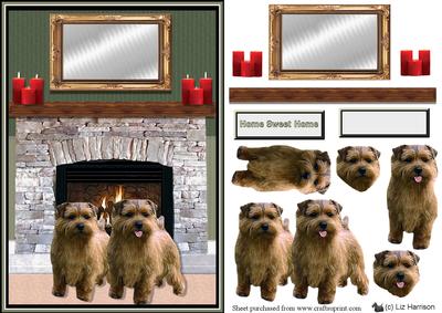 Norfolk Terrier Fire Place Scene