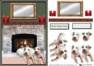 Sealyham Terriers Fire Place Scene
