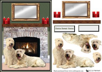 Soft Coated Wheaten Terrier Fire Place Scene