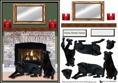 Patterdale Terriers Fireplace Scene
