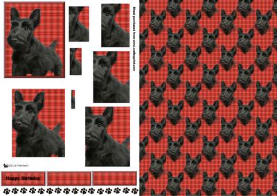 Scottie Dog Puppy Pyramid with Background
