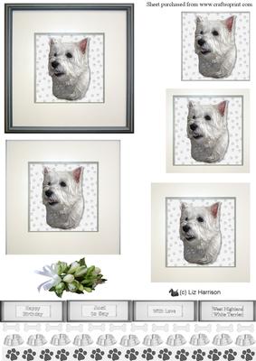 West Highland White Terrier 2 Portrait Pyramid