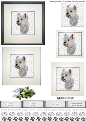 West Highland White Terrier 3 Portrait Pyramid