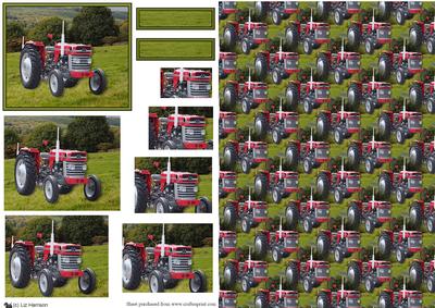 Red Tractor Scene Pyramid & Background