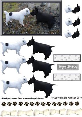 Scottie & Jack Russell 3D Decoupage