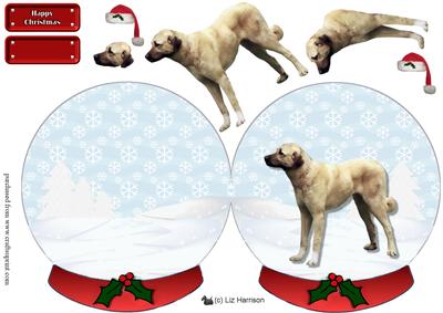 Anatolian Shepherd Dog Christmas Snow Globe