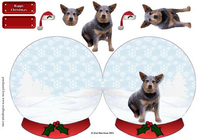 Australain Cattle Dog Christamas Snow Globe