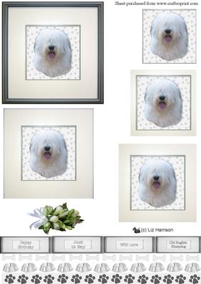 Old English Sheepdog Portrait Pyramid
