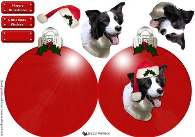 Border Collie Christmas Bauble