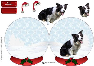 Border Collie Christmas Snow Globe
