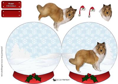 Rough Collie Christmas Snow Globe