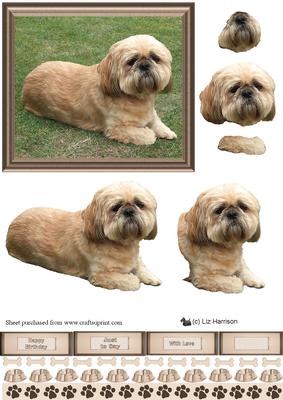 Shih Tzu Scene 3D Decoupage