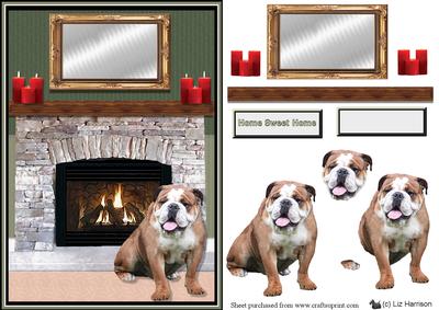 Bulldog Everyday Fire Place Scene