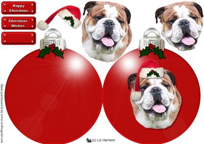 Bulldog Christmas Bauble