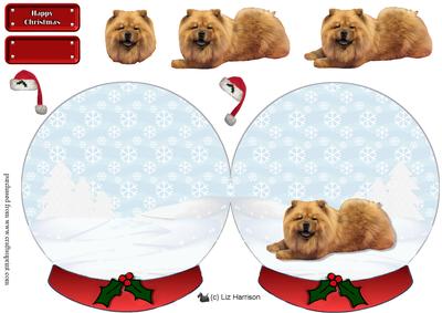 Chow Chow Christmas Snow Globe