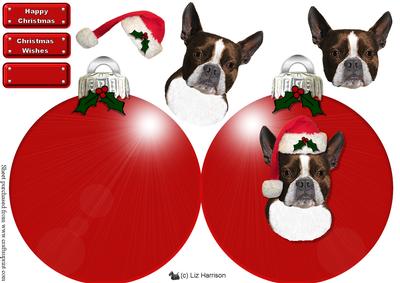 Boston Terrier Christmas Bauble