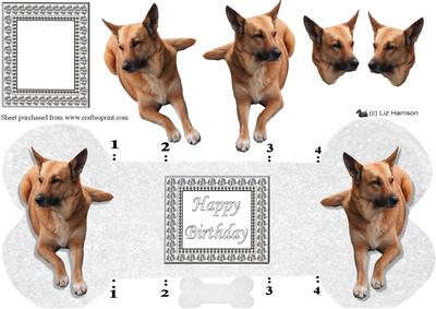 Canaan Dog Bone Shaped Card