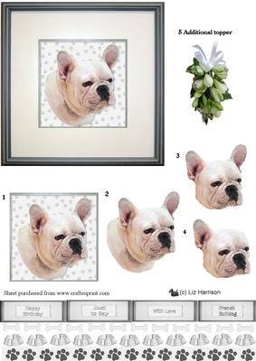 French Bulldog Portrait 3D Decoupage