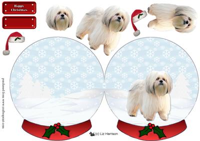 Lhasa Apso Christmas Snow Globe