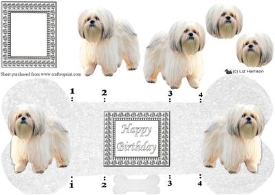 Lhasa Apso Bone Shaped Card