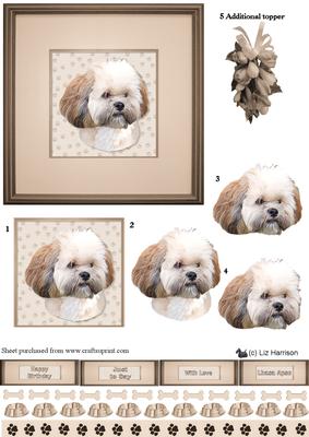 Lhasa Apso Portrait 3D Decoupage