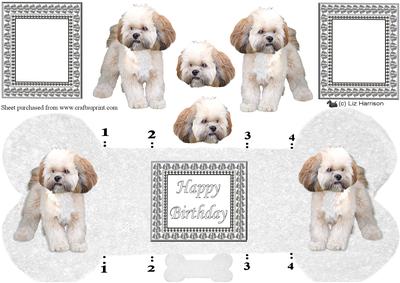Lhasa Apso Bone Shaped Card