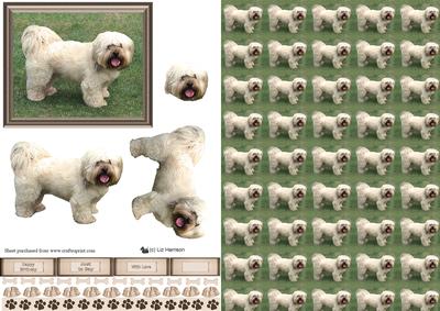 Lhasa Apso Scene 3D Decoupage & Background