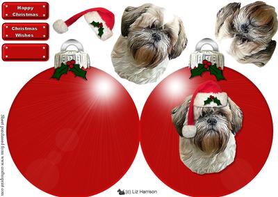 Shih Tzu Christmas Bauble