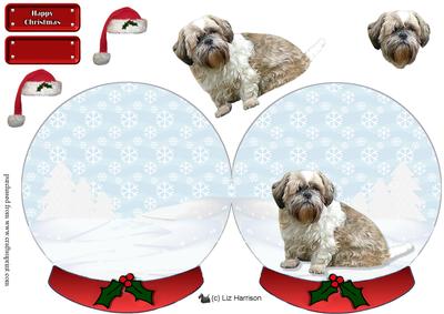 Shih Tzu Christmas Snow Globe