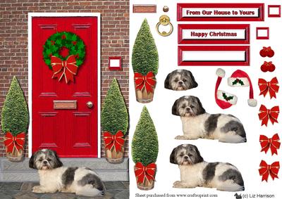 Shih Tzu Christmas Door Step
