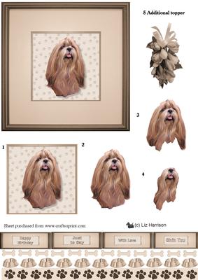 Shih Tzu Portrait 3D Decoupage