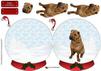 Shar Pei Christmas Snow Globe