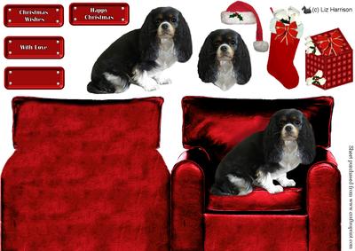 King Charles Spaniel Christmas Arm Chair