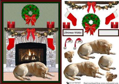 Golden Labrador Waiting for Santa